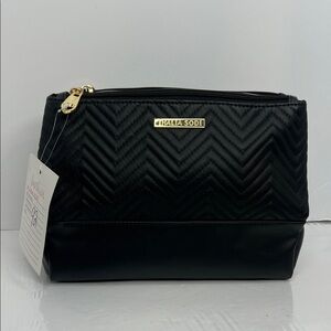 Black Quilted Cosmetic Bag